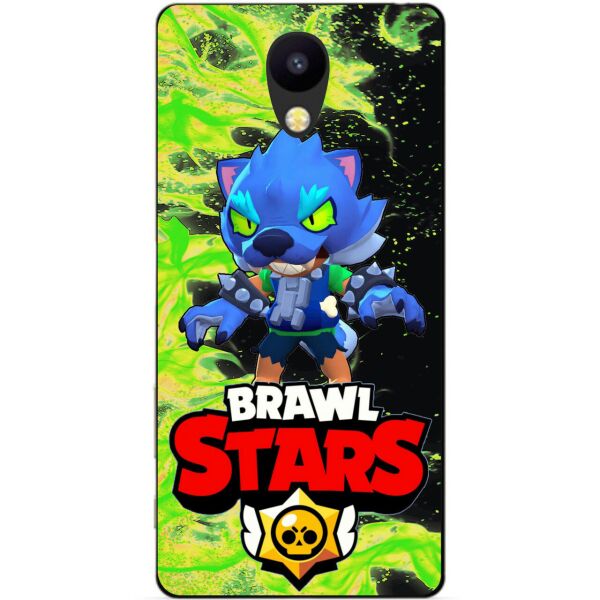 

Силиконовый бампер чехол Candy для Meizu M5 с Героем Brawl Stars Леон оборотень