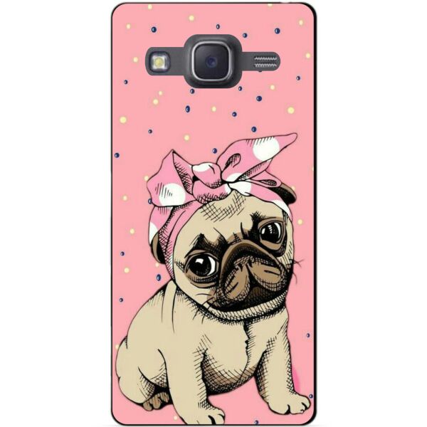 

Чехол силиконовый бампер Candy для Samsung J5 Galaxy J500 с рисунком Мопс в косынке