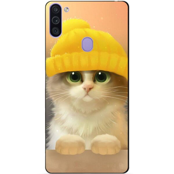 

Силиконовый бампер чехол Candy для Samsung M11 Galaxy M115f с рисунком Котик в шапке