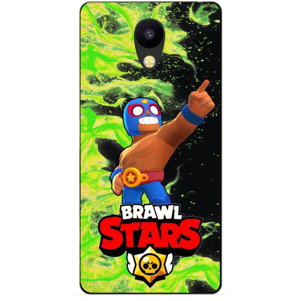 

Силиконовый бампер чехол Candy для Meizu M5 с Героем Brawl Stars Эль Примо