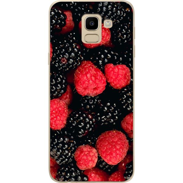 

Бампер силиконовый Candy для Samsung J6 2018 Galaxy J600 с рисунком Ежевика-малина