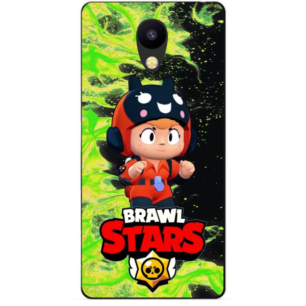 

Силиконовый бампер чехол Candy для Meizu M5c с Героем Brawl Stars Беа снайпер