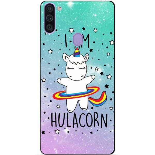 

Силиконовый бампер чехол Candy для Samsung M11 с рисунком Единорог