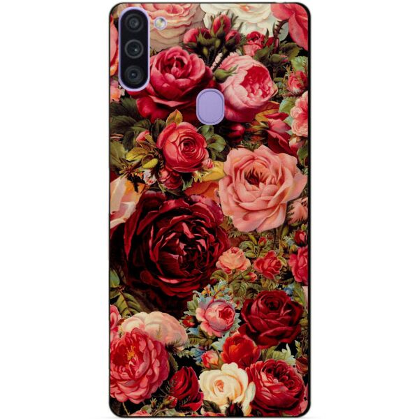 

Силиконовый бампер чехол Candy для Samsung M11 с рисунком Красные розы