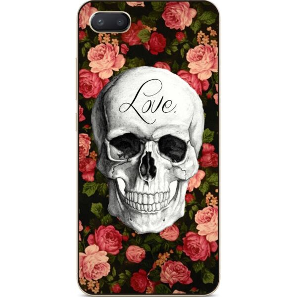 

Силиконовый чехол Candy для Iphone 8 plus с рисунком Череп на цветах