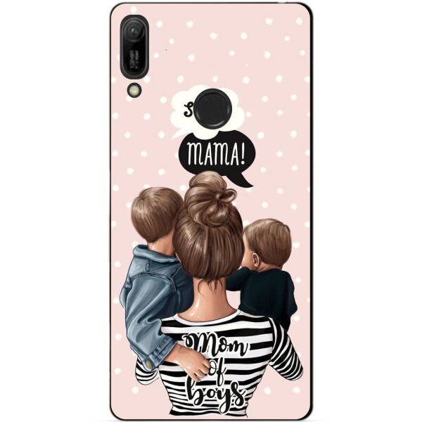 

Бампер силиконовый чехол Candy для Huawei Y6 Pro 2019 с рисунком Mom of boys