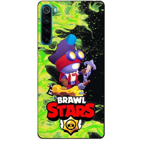 

Силиконовый чехол бампер Candy для Xiaomi Redmi Note 8 с Героем Brawl Stars Карл пират