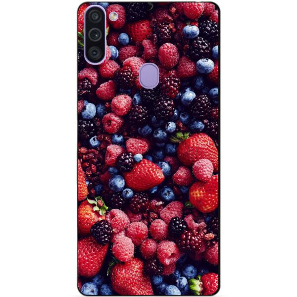 

Силиконовый бампер чехол Candy для Samsung M11 с рисунком Ягоды