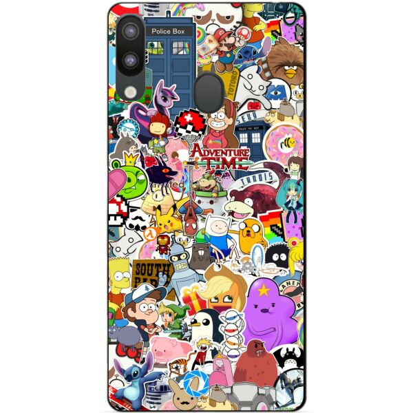 

Силиконовый бампер чехол Candy для Samsung M20 2019 Galaxy M205f с рисунком Стикеры Мультяшки