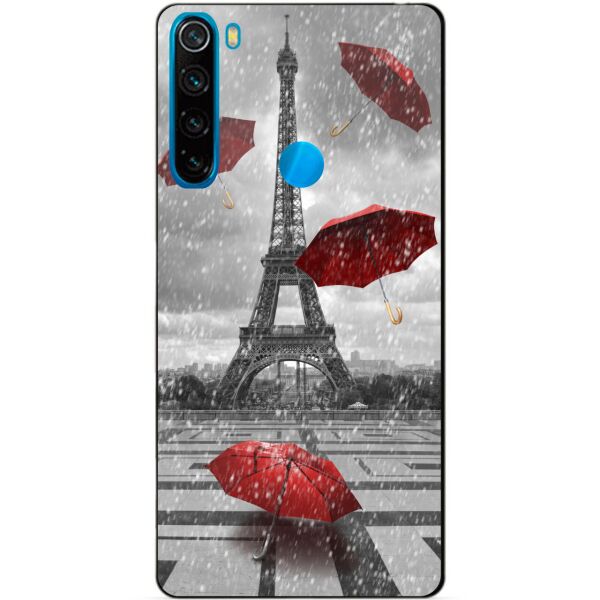 

Силиконовый чехол бампер Candy для Xiaomi Redmi Note 8 с рисунком Дождь в Париже