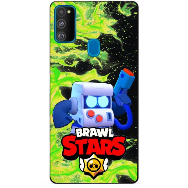 

Силиконовый бампер чехол Candy для Samsung M21 Galaxy M215f с Героем Brawl Stars 8-Бит