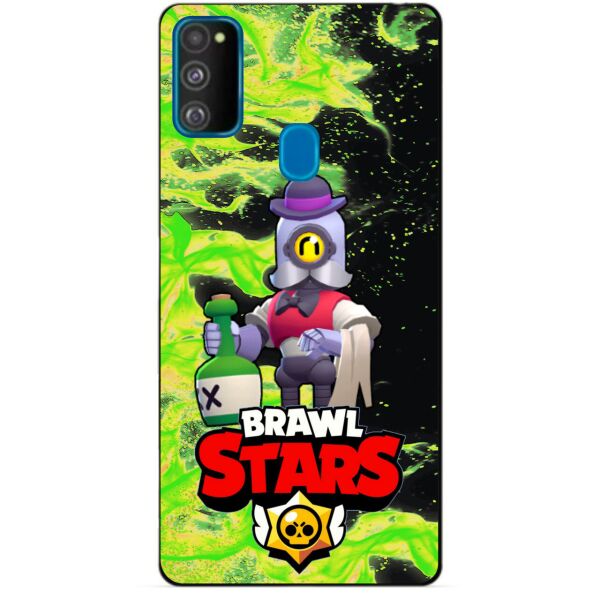 

Силиконовый бампер чехол Candy для Samsung M21 Galaxy M215f с Героем Brawl Stars Барли