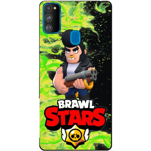 

Силиконовый бампер чехол Candy для Samsung M21 Galaxy M215f с Героем Brawl Stars Булл
