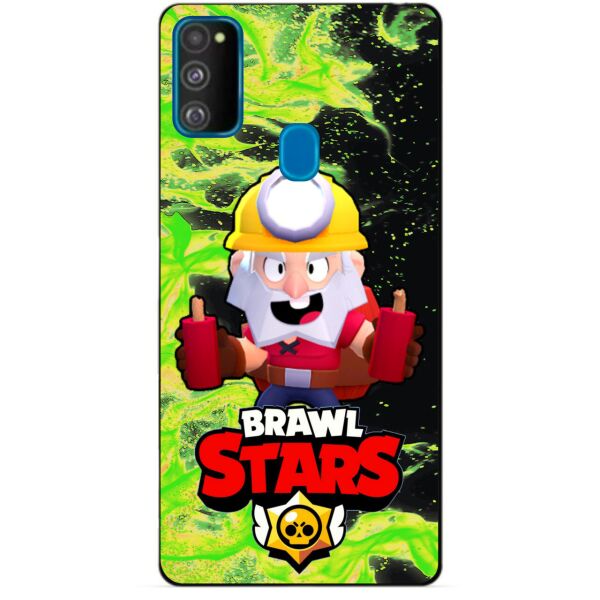 

Силиконовый бампер чехол Candy для Samsung M21 Galaxy M215f с Героем Brawl Stars Динамайк
