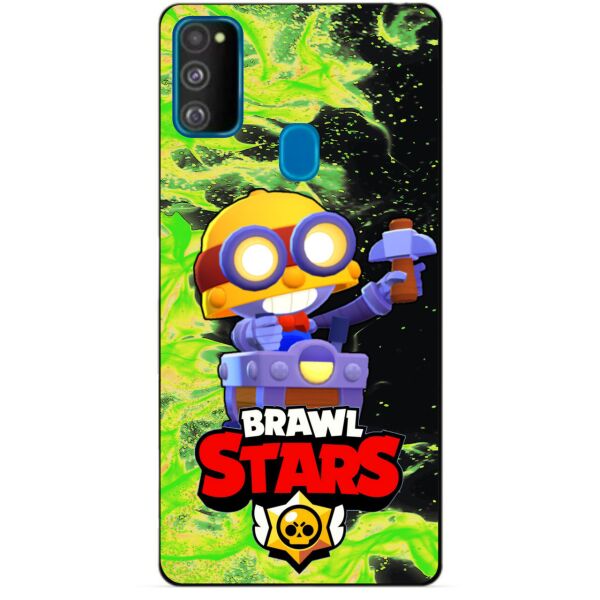 

Силиконовый бампер чехол Candy для Samsung M21 Galaxy M215f с Героем Brawl Stars Карл