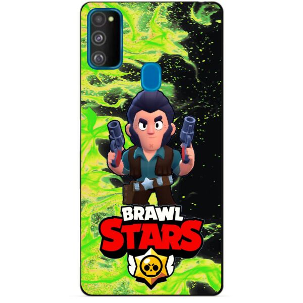 

Силиконовый бампер чехол Candy для Samsung M21 Galaxy M215f с Героем Brawl Stars Кольт