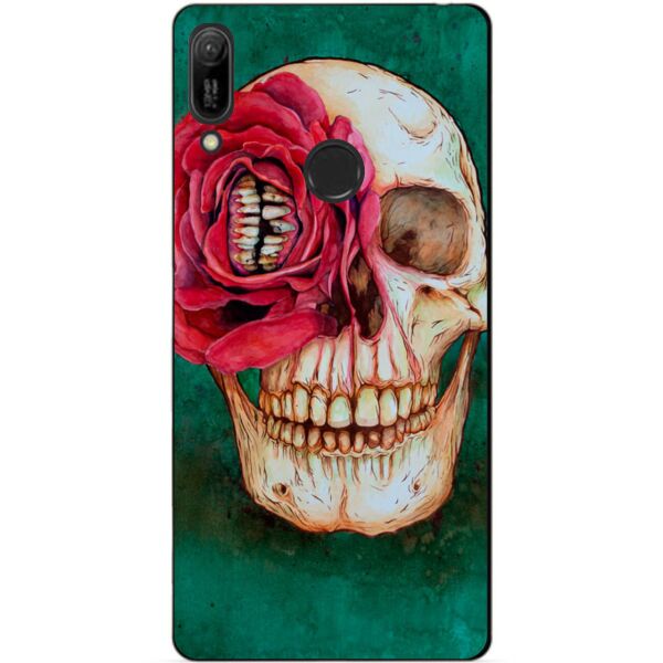 

Бампер силиконовый чехол Candy для Huawei Y6 Pro 2019 с рисунком Череп с цветком