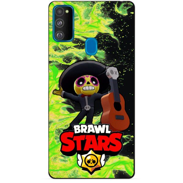 

Силиконовый бампер чехол Candy для Samsung M21 Galaxy M215f с Героем Brawl Stars Поко