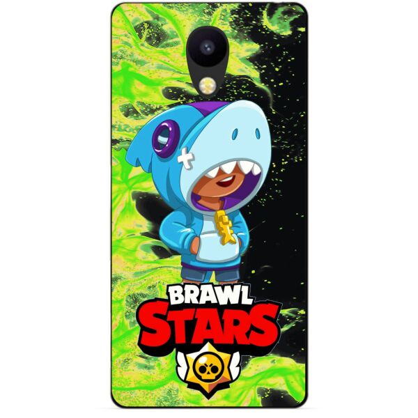 

Силиконовый бампер чехол Candy для Meizu M5s с Героем Brawl Stars Леон акула