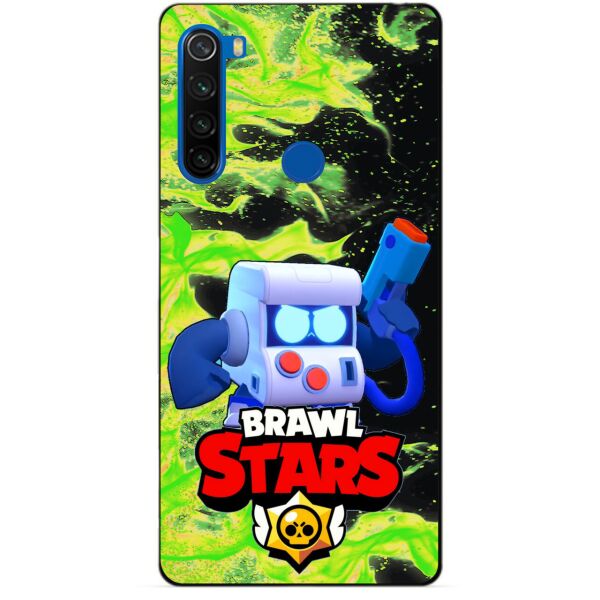 

Силиконовый чехол бампер Candy для Xiaomi Redmi Note 8t с Героем Brawl Stars 8-Бит