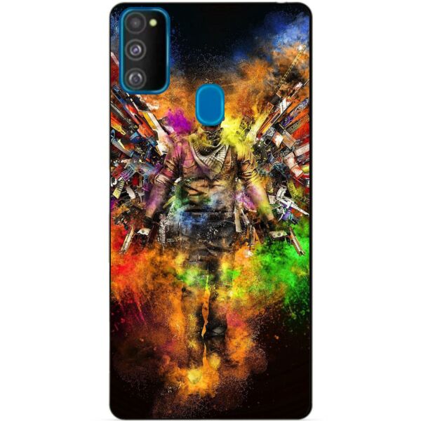

Силиконовый бампер чехол Candy для Samsung M21 Galaxy M215f с рисунком Воин