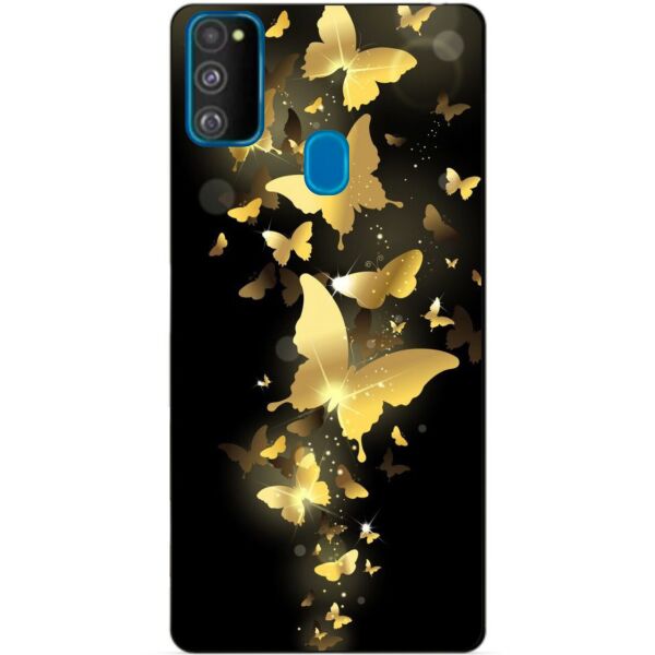 

Силиконовый бампер чехол Candy для Samsung M21 Galaxy M215f с рисунком Золотые бабочки