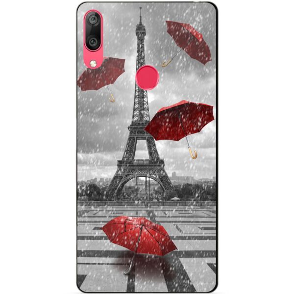 

Бампер силиконовый чехол Candy для Huawei Y7 2019 Дождь в Париже