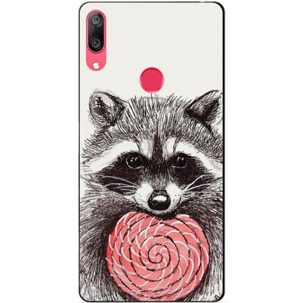 

Бампер силиконовый чехол Candy для Huawei Y7 2019 Енот