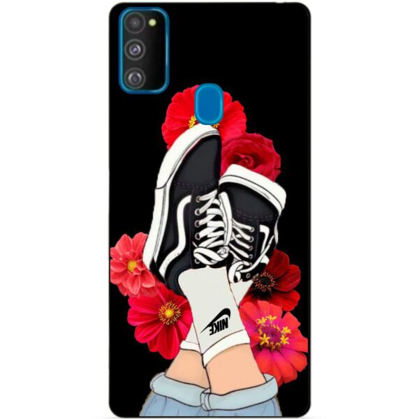 

Силиконовый бампер чехол Candy для Samsung M21 Galaxy M215f с рисунком Кеды