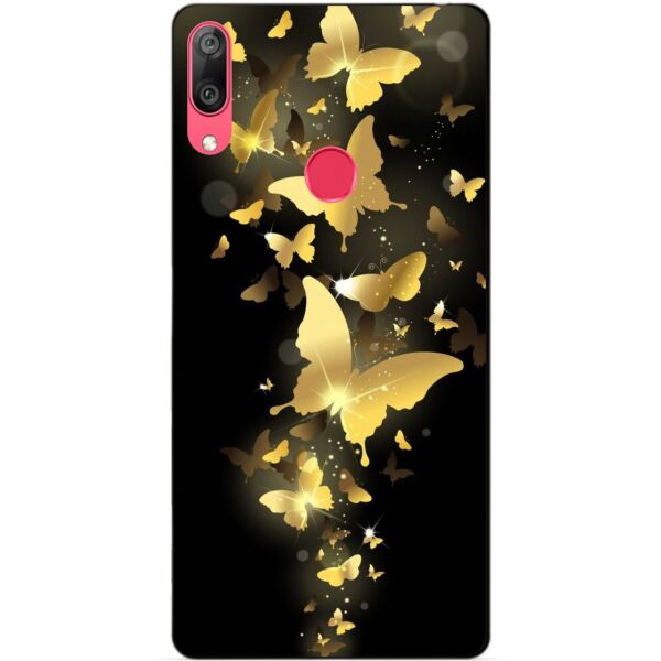 

Бампер силиконовый чехол Candy для Huawei Y7 2019 Золотые бабочки