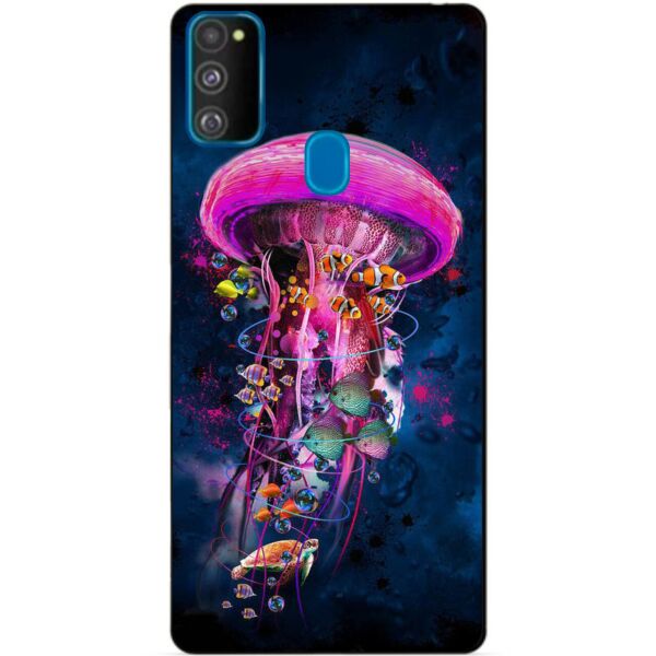 

Силиконовый бампер чехол Candy для Samsung M21 Galaxy M215f с рисунком Медуза