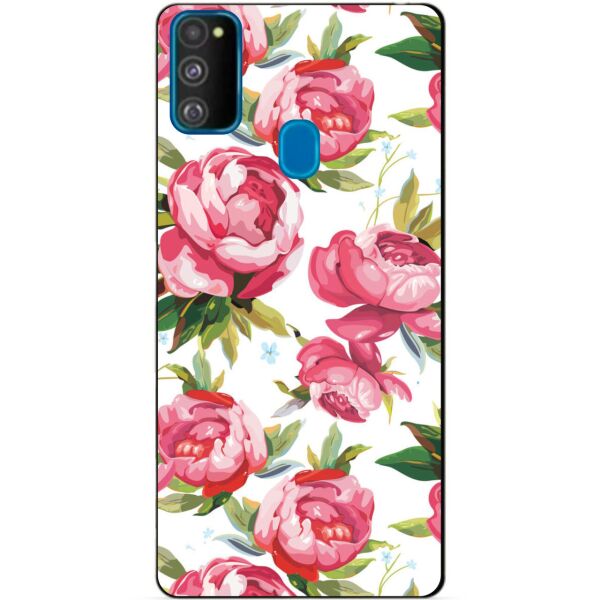 

Силиконовый бампер чехол Candy для Samsung M21 Galaxy M215f с рисунком Пионы