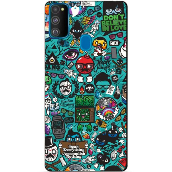 

Силиконовый бампер чехол Candy для Samsung M21 Galaxy M215f с рисунком Стикеры