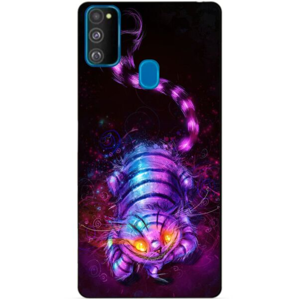 

Силиконовый бампер чехол Candy для Samsung M21 Galaxy M215f с рисунком Чеширский кот