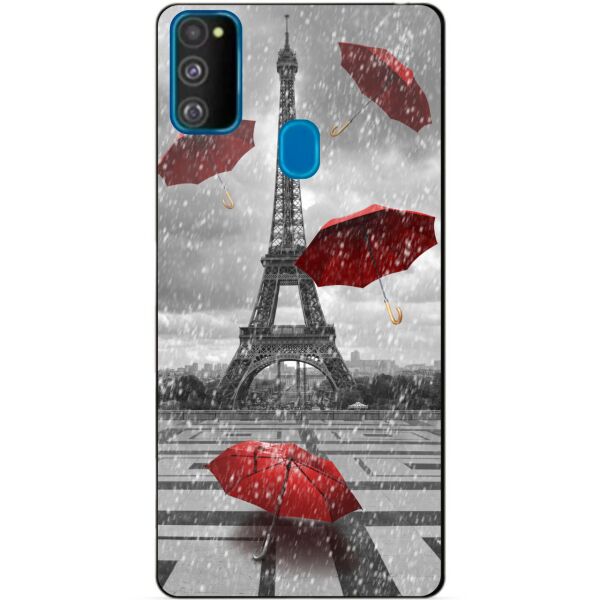 

Силиконовый бампер чехол Candy для Samsung M21 Galaxy M215f с рисунком Эйфелева башня