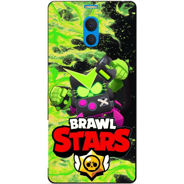 

Силиконовый бампер чехол Candy для Meizu M6 Note с героем Brawl Stars Вирус Бит