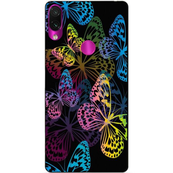 

Чехол силиконовый бампер Candy для Xiaomi Redmi Note 7 с рисунком Неоновые бабочки