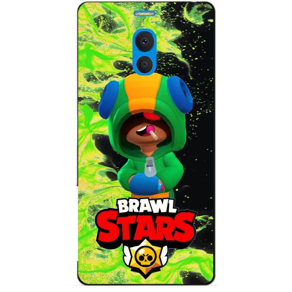

Силиконовый бампер чехол Candy для Meizu M6 Note с героем Brawl Stars Леон