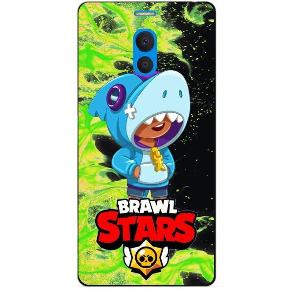 

Силиконовый бампер чехол Candy для Meizu M6 Note с героем Brawl Stars Леон акула