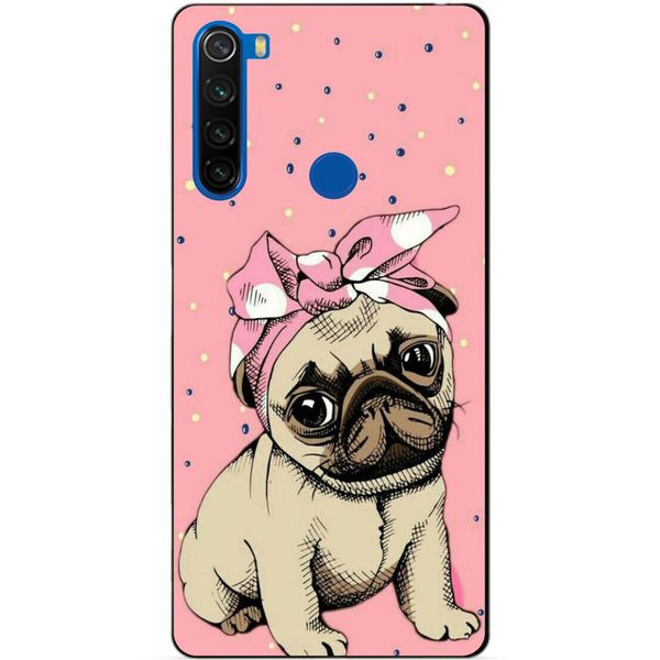 

Силиконовый чехол бампер Candy для Xiaomi Redmi Note 8t с рисунком Мопс