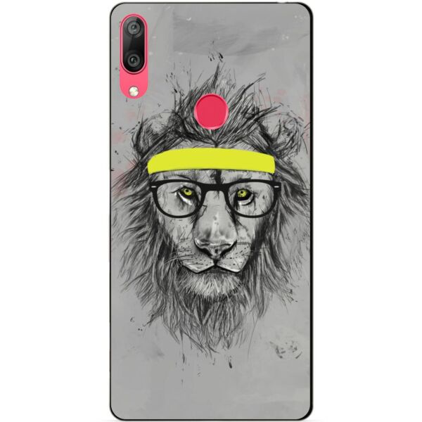 

Бампер силиконовый чехол Candy для Huawei Y7 2019 с рисунком Лев в очках