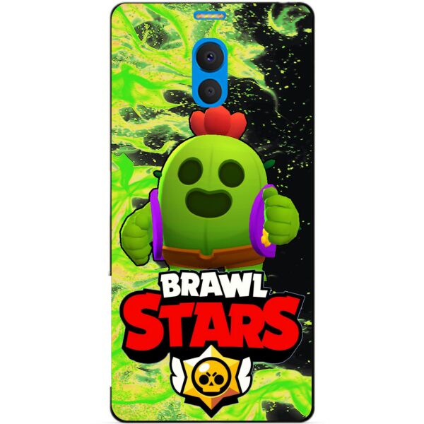 

Силиконовый бампер чехол Candy для Meizu M6 Note с героем Brawl Stars Спайк