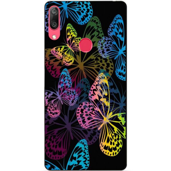 

Бампер силиконовый чехол Candy для Huawei Y7 2019 с рисунком Неоновые бабочки