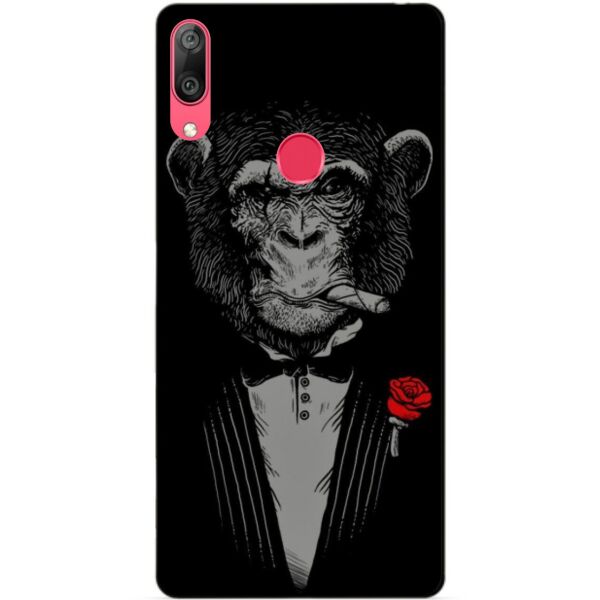 

Бампер силиконовый чехол Candy для Huawei Y7 2019 с рисунком Обезьяна с сигарой