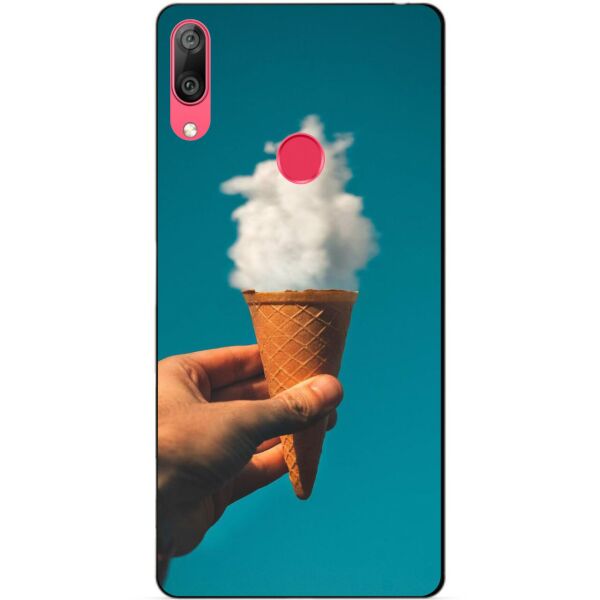 

Бампер силиконовый чехол Candy для Huawei Y7 2019 с рисунком Рожок с облаком