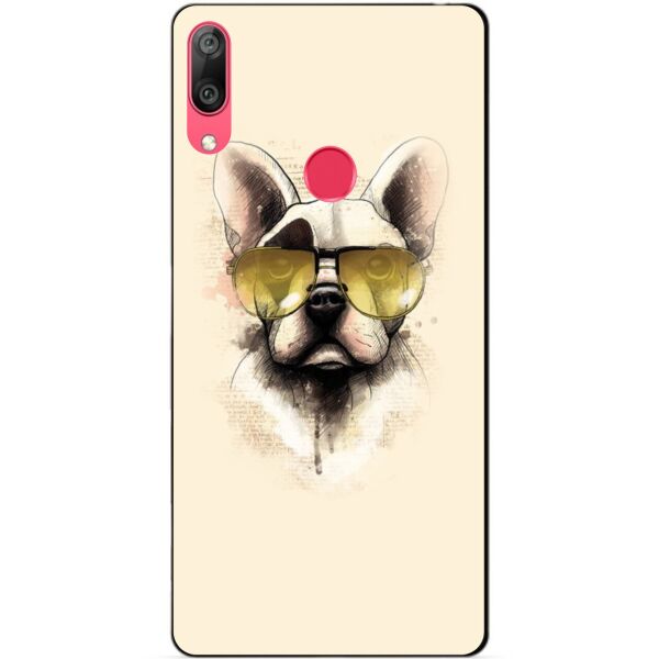 

Бампер силиконовый чехол Candy для Huawei Y7 2019 Собака в очках