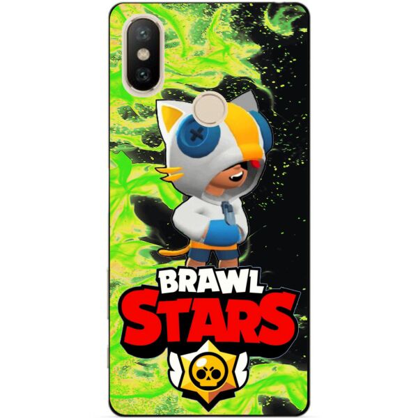

Силиконовый чехол бампер Candy для Xiaomi Redmi S2 с Героем Brawl Stars Леон кот