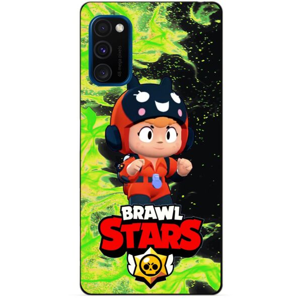 

Силиконовый бампер чехол Candy для Samsung M30s с Героем Brawl Stars Беа снайпер