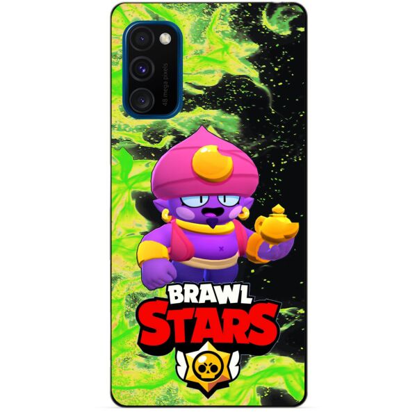 

Силиконовый бампер чехол Candy для Samsung M30s с Героем Brawl Stars Джин