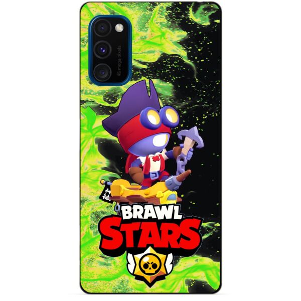 

Силиконовый бампер чехол Candy для Samsung M30s с Героем Brawl Stars Карл пират